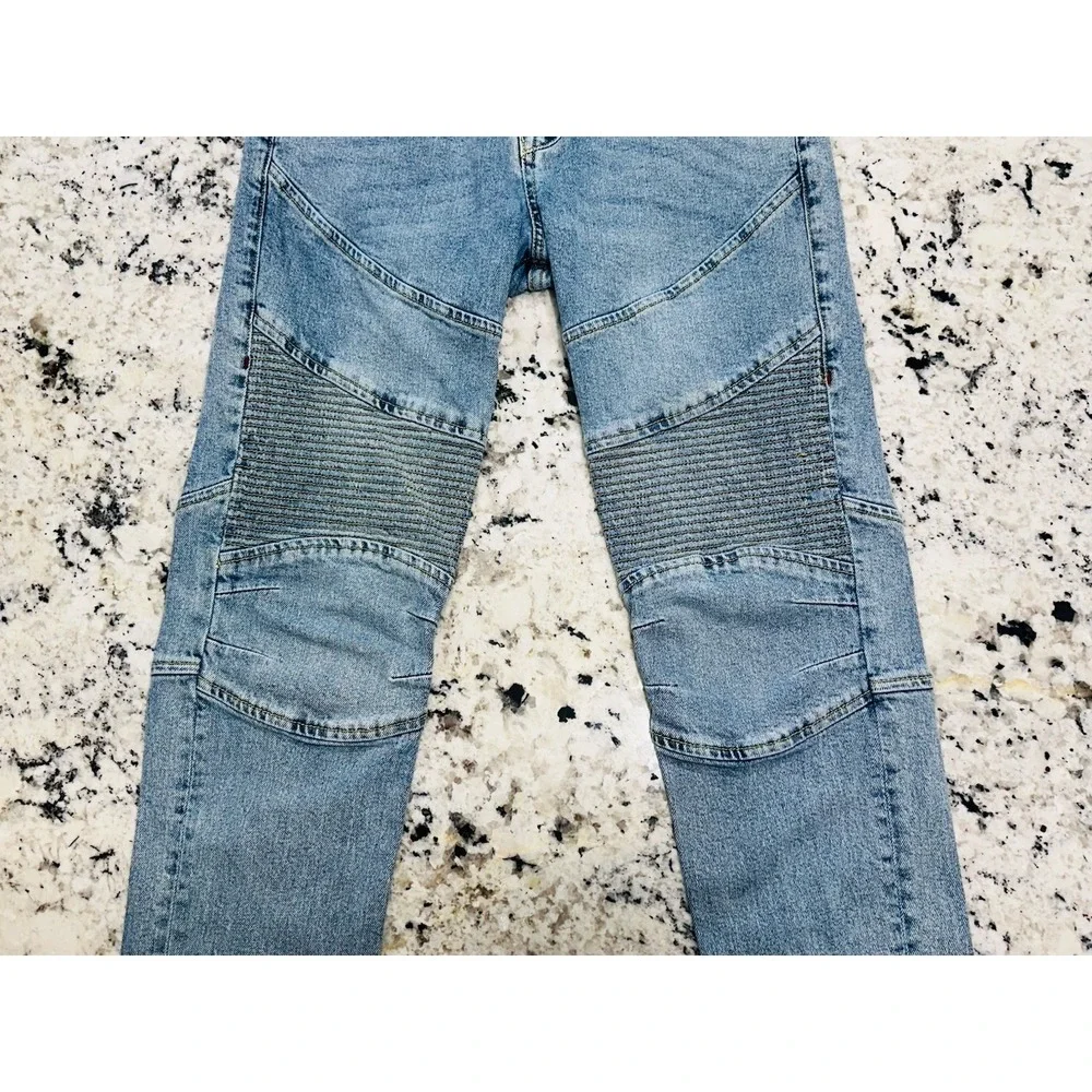 True Religion Rocco Moto‎ Relaxed Skinny Blue Denim Jeans (29x33) Urban Style